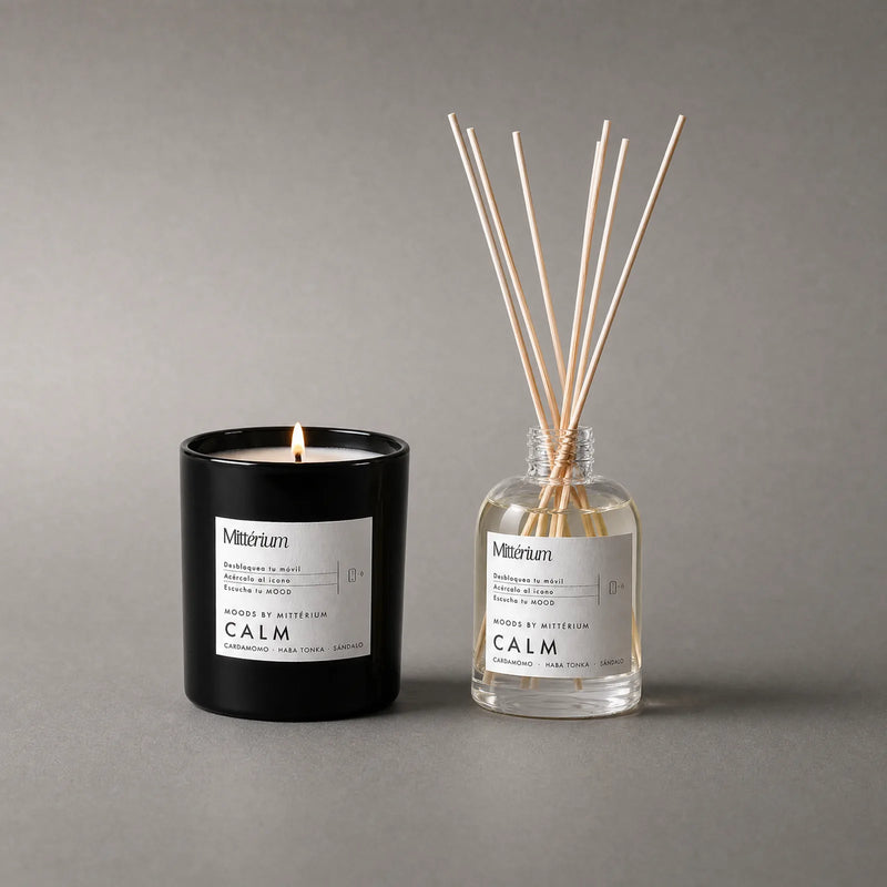 Ritual Calm de Mittérium: vela aromática y difusor de varillas Calm