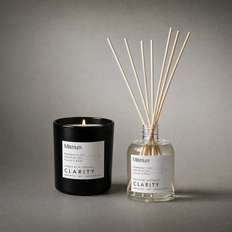 Ritual Clarity de Mittérium: vela aromática y difusor de varillas Clarity