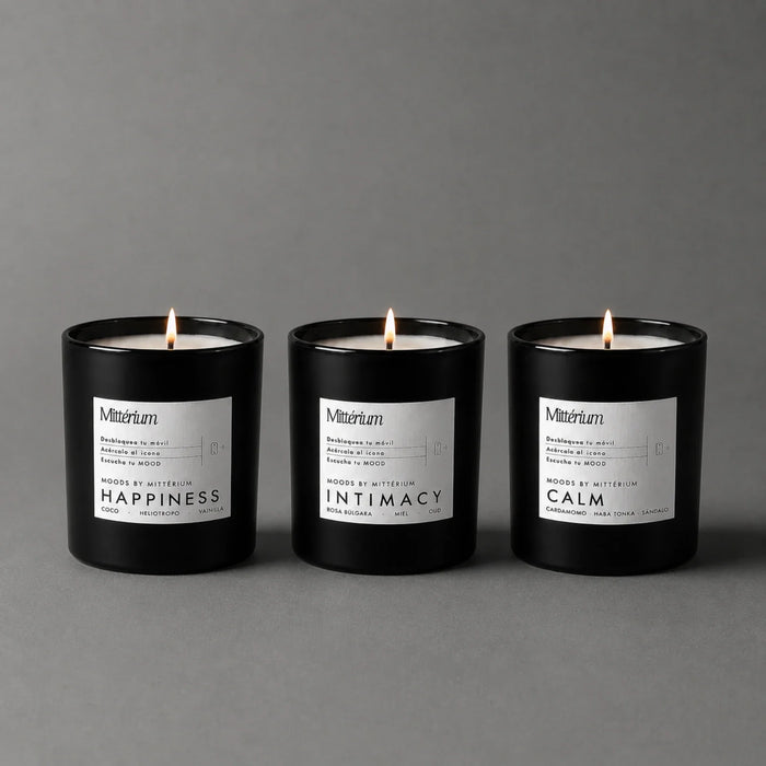 Arco de la Noche de Mittérium: velas Happiness, Intimacy y Calm