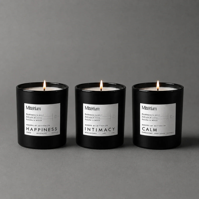 Arco de la Noche de Mittérium: velas Happiness, Intimacy y Calm